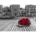 thumbnail image 2 of Frank, Assaf 24x19 White Modern Wood Framed Museum Art Print Titled - Bunch of red roses on street cafe table near canal, Venice, Italy, 2 of 4
