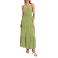 thumbnail image 2 of Faithtur Robe d'Été de Femmes Robe Cami Couleur Unie Spaghetti Sangle Taille Découpe Ouverte Dos Longue Robe, 2 of 9
