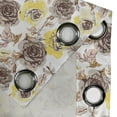 thumbnail image 4 of Ambesonne Vintage Grommet Curtain, Grungy Roses Romantic, 50" x 96", Yellow Beige Brown, 4 of 6