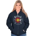 thumbnail image 4 of Colorado Retro Ski Patrol Distressed Unisex Fleece Graphic Zip Up Hoodie Brisco Brands 2X, 4 of 5