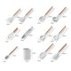 thumbnail image 3 of Silicone Cooking Utensil Set Non-stick Kitchen Utensils Set 11 PCS Heat Resistant Kitchen Tools with Wooden Handle, 3 of 5