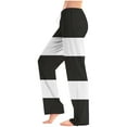 thumbnail image 3 of Ixbnca Women's Lounge Pants Color Block Wide Leg Casual Pants with Drawstring Comfy Loose Pajama Trousers, 3 of 6
