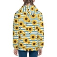 thumbnail image 6 of Rocae Blue White Striped Sunflower A for Zip Up Hoodies for Teen Sweatshirt with Hood-Small, 6 of 6