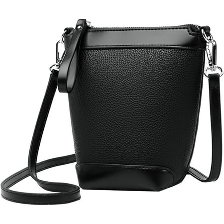 GZhLonKiMa Fashion PU Leather Shoulder Tote Bag for Women Small Bucket Purse Handbags Casual Top Handle Satchel