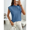 thumbnail image 2 of Women'S Mock Neck Sweaters Vest Business Casual Trendy Tops Fall Outfits  Blue S, 2 of 7