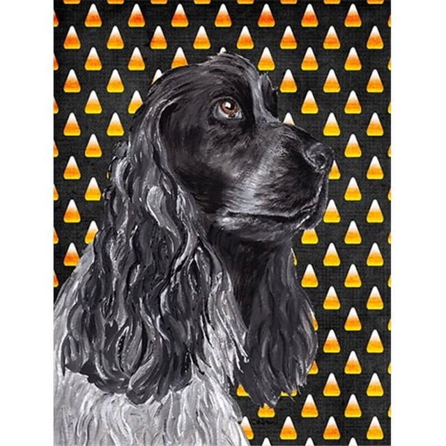 Carolines Treasures SC9526CHF Cocker Spaniel Halloween Candy Corn Flag Canvas House Size