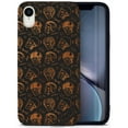 thumbnail image 1 of Wood phone case for iPhone XR compatible protective cell phone cover shockproof slim fit laser engraved Motor Skull design Black wood case for Men & Women by CaseYard, 1 of 7