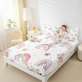 thumbnail image 4 of Homewish Watercolor Rainbow Twin Sheet Sets,Retro Rustic Flower Twin Fitted Sheet,Colorful Polka Dots 03 For Girl Boys,Breathable Home Decor,3-Piece, 4 of 7