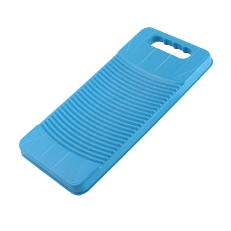 Uxcell Household Plastic Rectangle Shape Anti-Slip Clothes Clean Washing Board Washboard Blue