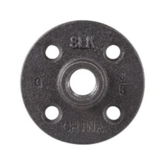 B&K 521-602HP 0.375 in. Malleable Iron Floor Flange Fitting, Black