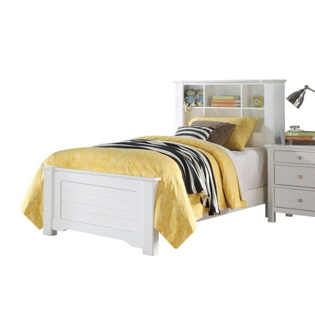 ACME Mallowsea Twin Bookcase Bed in White Pine Wood, Multiple Sizes