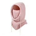 thumbnail image 4 of YAOBAMM Windproof Balaclava with Drawstring Women Fleece Cycling Hat Scarf Drawstring Camping Balaclava Hooded Beanie Bonnet Neck Head Cover, 4 of 6
