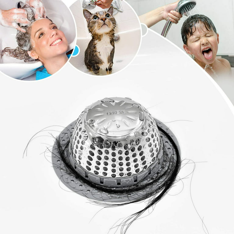 LEKEYE Drain Hair Catcher/Bathtub Shower Drain Hair Trap/Strainer Stainless  Steel Drain Protector(Patented Product)