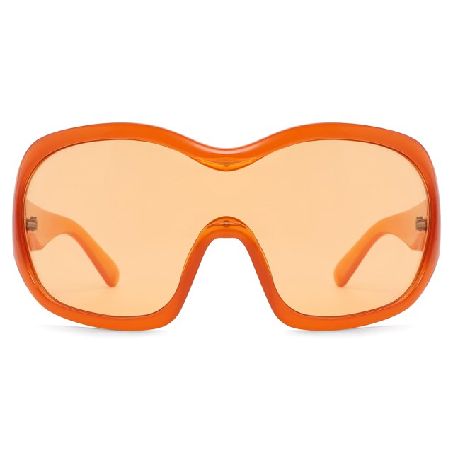 Gafas de Sol TYA Oversize en Forma de Escudo Naranja para Mujer y Hombre