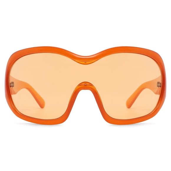 Gafas de Sol TYA Oversize en Forma de Escudo Naranja para Mujer y Hombre