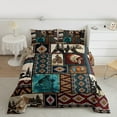 thumbnail image 3 of Feelyou Vintage Boho Aztec Bedding Comforter Set for Men, Hippie Rustic Bear Twin Comforter Sets, Southwestern Theme Reversible Bedding Set, Super Cozy Room Decor, 2pcs, 3 of 9