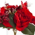 thumbnail image 2 of Enova Home Mixed Artificial Silk Roses Flowers Arrangement in Clear Glass Vase with Faux Water (Red), 2 of 3