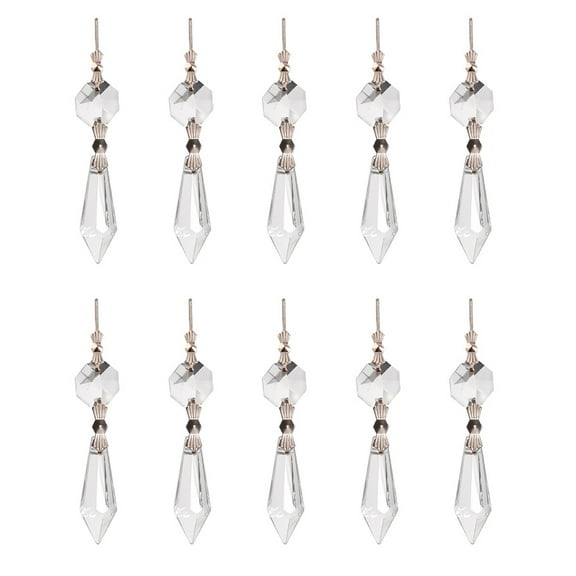 Crystal Drops for Ceiling Decor, Weddings, & Curtains Sparkling Icicle Chandelier Beads, 10-Pack