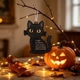 thumbnail image 3 of Halloween Acrylic Glitter Hanging Ornaments - Cute Black Cat Shape Pendants with Inspirational Quotes, Festive Tree Decor Accessories, Small Gifts for Halloween Holiday Celebration, 3 of 7
