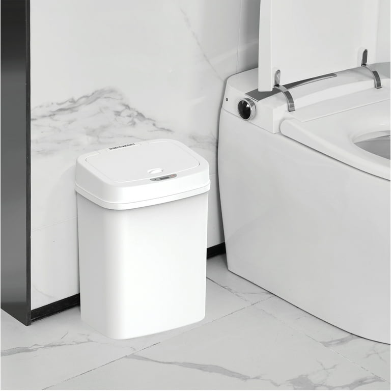 Nine Stars Automatic Bathroom Trash Can, 3 Gallon Plastic Motion