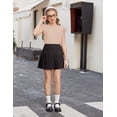 thumbnail image 6 of Arshiner Girls Ruffle Short Sleeve Shirts Cute Summer Frill Neck Pleated Textured Blouse Tops, 6 of 7