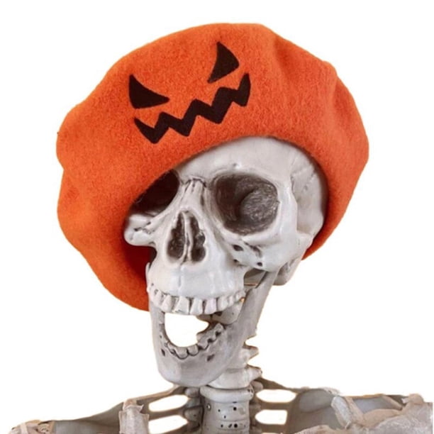 4952 Halloween Pumpkin Beret Vintage Artist Hat Handmade Kawaii Cute Women Cap Halloween Pumpkin Beret Vintage Artist Hat Handmade Kawaii  main image 3
