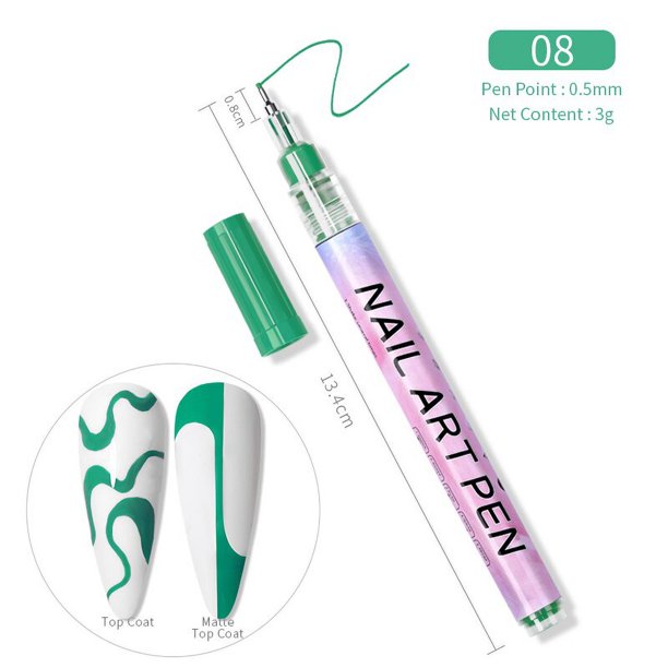 Lápiz de dibujo de Gel para uñas, pincel delineador de pintura impermeable de plástico, marcador blanco, herramientas de decoración de manicura