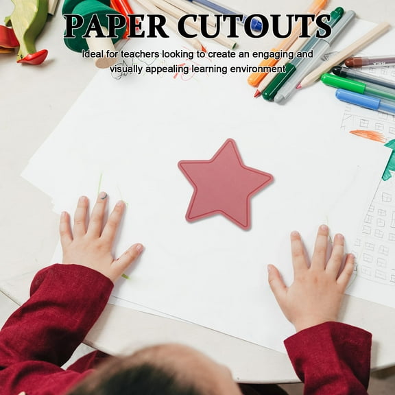 Masteelf 1 Pack Star-Shaped Paper Cutouts Bulletin Board Decorations Colorful Classroom Stars Teacher Craft Supplies School Party Favor