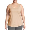thumbnail image 3 of Fartey Women's Plus Size Tank Tops Loose Casual Scoop Neck Sleeveless Shirts Fashion Summer Solid Color Camis Top Soft Stretch Yoga Camisoles Beige XXXXL, 3 of 8
