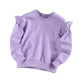 thumbnail image 2 of Spazoro Kids Girls Shirts Tee, Solid Color Crew Neck 2025 Long Sleeve Casual Loose Tops for Child Girls Purple Size 2 T, 2 of 3