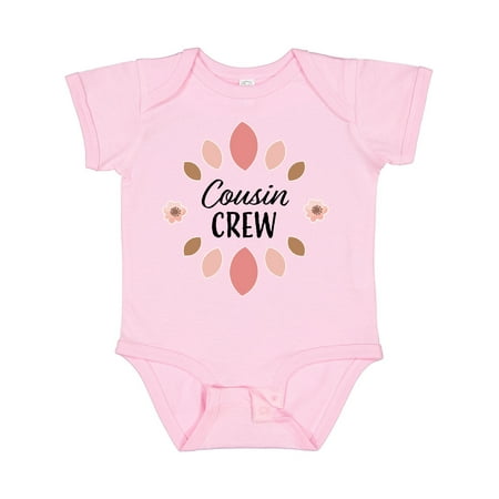 

Inktastic Cousin Crew with Pink Flowers Girls Baby Bodysuit