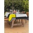 thumbnail image 3 of Outdoor Tablecloth with Umbrella Hole for Patio/Picnic/Party/Camping, Modern Geometric Yellow Black Waterproof Table Cloth Rectangle Table Cover Washable, Abstract Minimalist Blocks (52"x 70"), 3 of 8