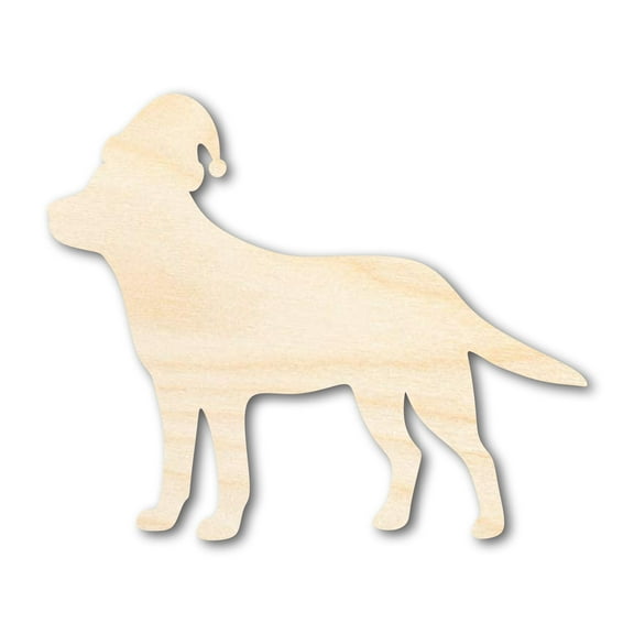 Unfinished Wood Lab With Santa Hat Shape 8" / 1/4"