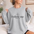 thumbnail image 3 of Jollimate Follow Me Matthew 4:19 Christian Sweatshirt, Minimalist Cross Faith Crewneck, Pullover for Women, 3 of 6