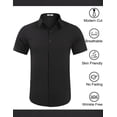 thumbnail image 4 of COOFANDY Mens Button Down Short Sleeve Shirt Lightweight Textured Casual Dress Shirt Beach Resortwear, 4 of 6