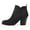 Black Suede, variant on Women's Black Ankle Boots V-Cut Chunky Block Heel Elastic Gore Fashion Booties for Office Work,9M