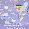 thumbnail image 5 of ZRNBAST Zipper Kids Comforter Set, 3-Piece Purple Twin Bed in a Bag, Cartoon Rainbow Stars Flowers Printed Zip Up Comforter Set for Girls, All in one Zipper Bedding(Purple,Twin), 5 of 11