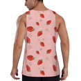 thumbnail image 3 of Fotbe Cute Strawberry C Pattern Men's Quick Dry Workout Tank Top Gym Muscle Tee Fitness Bodybuilding Sleeveless T Shirt Breathable Workout Shirt-Large, 3 of 9