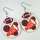 thumbnail image 4 of Pendientes de Fútbol Cheerleaders Multicolor Rugby Geométrico Madera Imprimir Cheer Pendientes Rugby Cheerleader Pendientes Cheer, 4 of 4