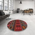 thumbnail image 4 of Ahgly Company Machine Washable Indoor Square Transitional Chestnut Brown Area Rugs, 3' Square, 4 of 7