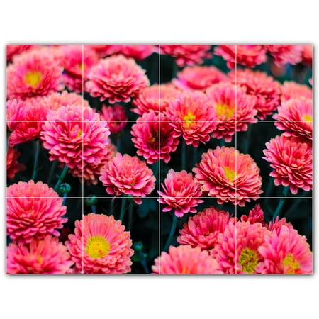 Picture-Tiles.com: Flowers Ceramic Tile Wall Mural WAL500624-43L. 32 W x 24 H using (12) 8 x 8 Ceramic Tiles-Satin Finish