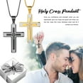 thumbnail image 6 of Jewmon Gothic Black Cross Necklace for Men Stainless Steel Cross Pendant Chain Christian Jewelry Christmas Birthday Gifts Ideas for Dad Son Husband Boyfriend, 6 of 10