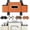Orange, variant on 4 in 1 Multifunctional Car Backseat Organizer & Storage Box, Automotive Seat Back Organizer with Tissue Box, 2 Cup Holders, Phone Stand & Hooks