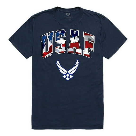 Rapid Dominance Air Force Flag Letter Mens Tee [Navy Blue - M]