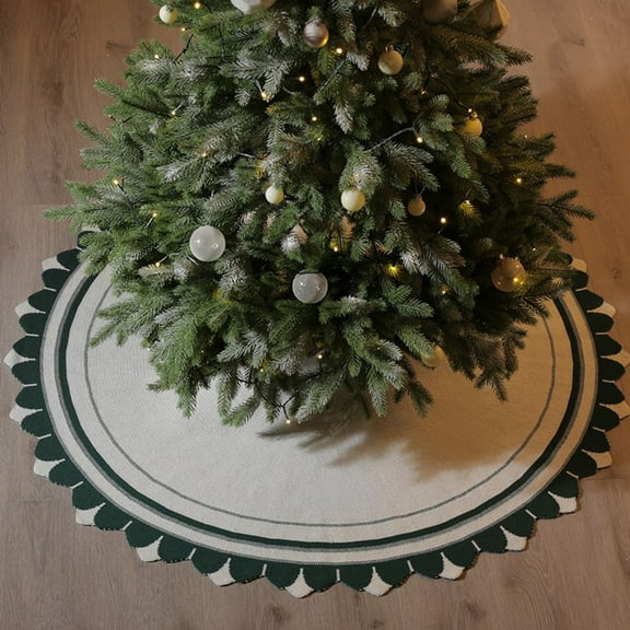 Christmas Tree Skirt Decoration Pad, Thick Fluffy Tree Floor Mat Rug for Xmas Holiday Home Events, Artificial Christmas Tree Dress Skirt