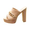 thumbnail image 2 of Sandalias de mujer Casual Super High Chunky Heel Metal Chain Slip On Sexy Fashion Shoes Wmkox8yii nm2184, 2 of 3
