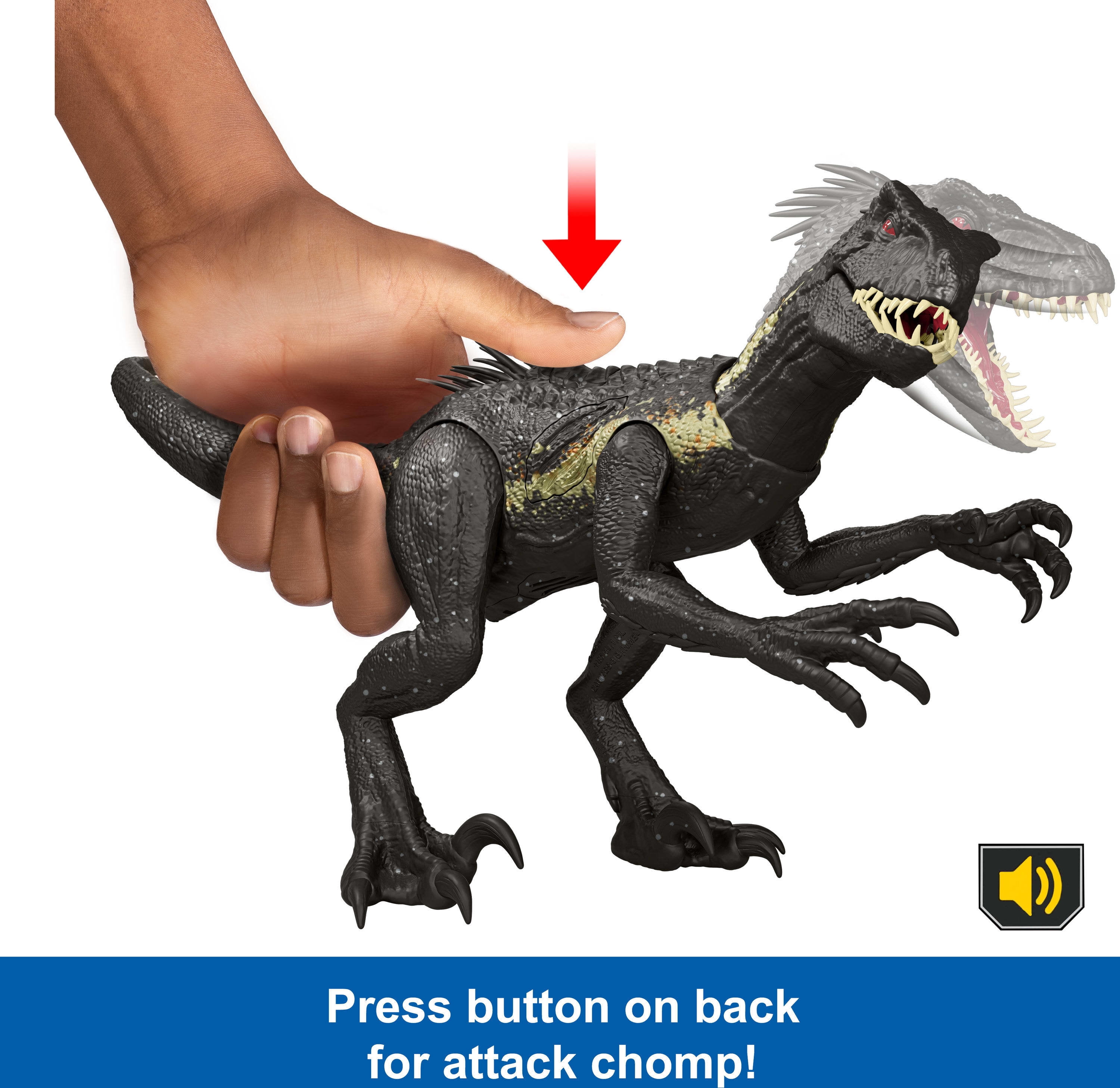Jurassic World Ultimate Damage Indoraptor Dinosaur Toy Figure, Damage, Light & Sound Toy