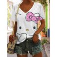 thumbnail image 4 of Camiseta de cuello en V para mujer con estética de Hello Kitty, ropa de calle, camiseta divertida de manga corta para mujer, top de festival para chica de moda, 4 of 5