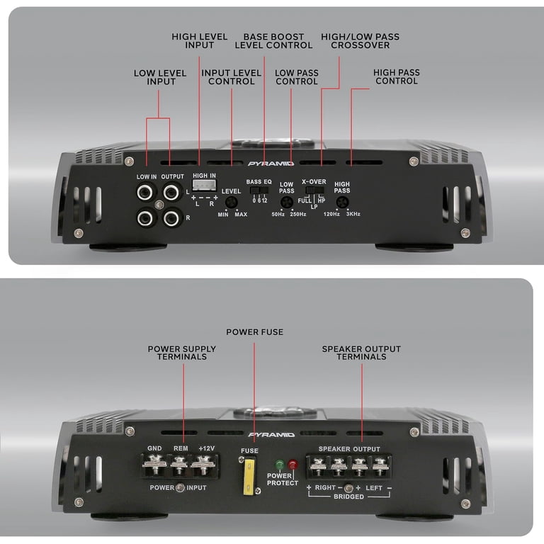 Pyramid PB715X 1000 Watts 2 Channel Bridgeable Car Amplifier