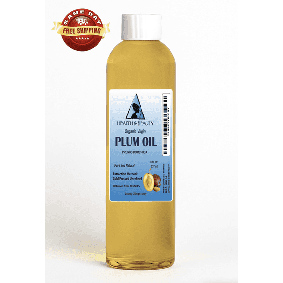 Plum Kernel Oil Unrefined Organic Virgin Natural 100% Pure 8 oz